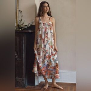 NWT Anthropologie LyreBird Size Small Printed Tie-Back Midi Nap Dress